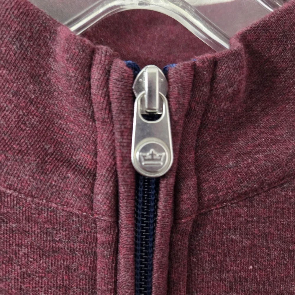 Peter Millar Crown Comfort Interlock 1/4 Zip Pullover Sweater Burgundy Red Large